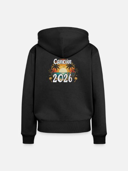 Cancun 2026 - Frauen Premium Bio Zip Hoodie - Schwarz