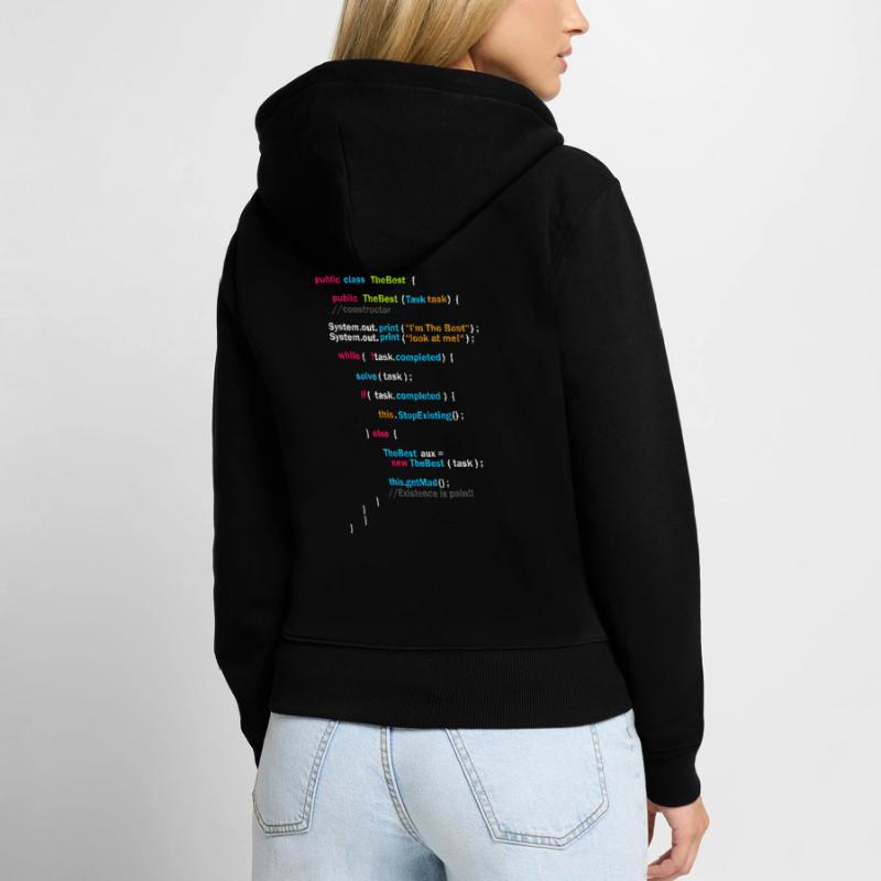 Programm Code - The Best | Code Frauen Premium Bio Zip Hoodie