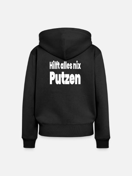 Putzen - Frauen Premium Bio Zip Hoodie - Schwarz