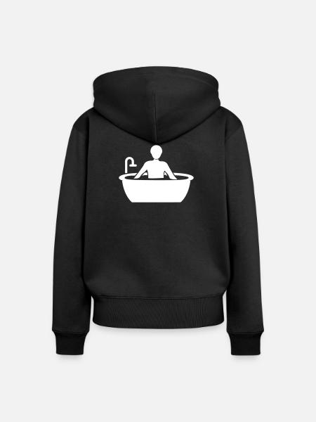 Baden Badewanne - Frauen Premium Bio Zip Hoodie - Schwarz