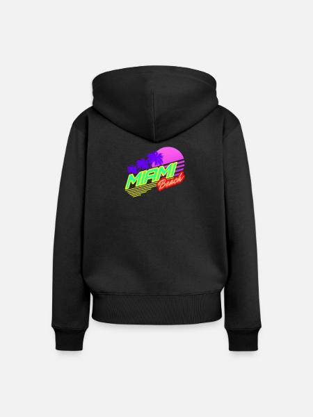 Miami Beach Sunset - Frauen Premium Bio Zip Hoodie - Schwarz