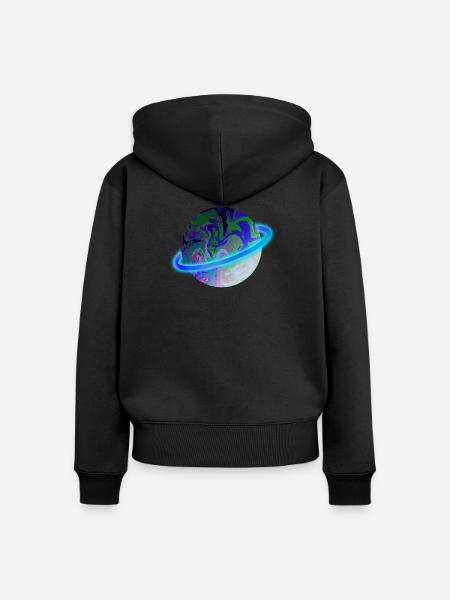 Blue Shiny - Frauen Premium Bio Zip Hoodie - Schwarz