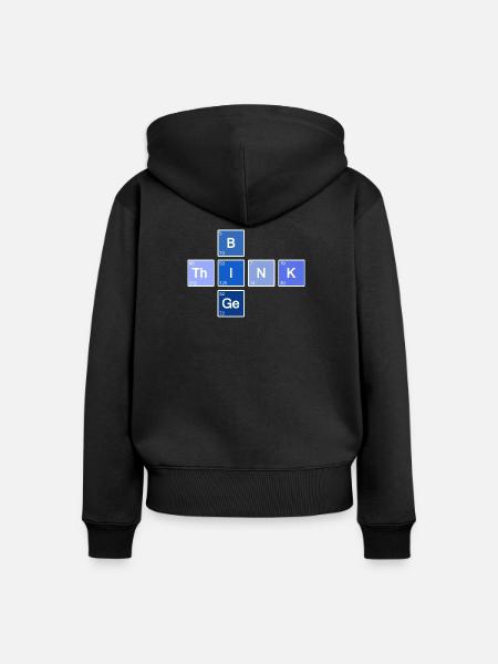 Think Big (Blau) - Frauen Premium Bio Zip Hoodie - Schwarz