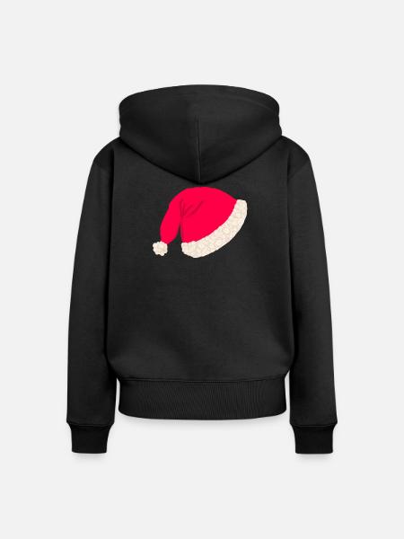 Weihnachtsmütze ohne Text - Frauen Premium Bio Zip Hoodie - Schwarz