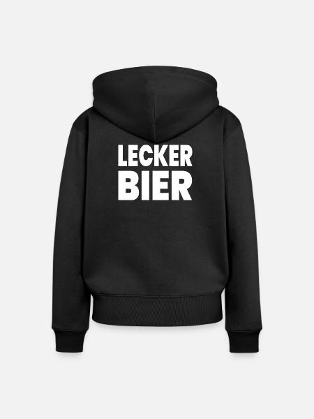 Bier - Frauen Premium Bio Zip Hoodie - Schwarz