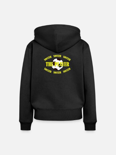 SOCCER - THE PLAYER - Frauen Premium Bio Zip Hoodie - Schwarz