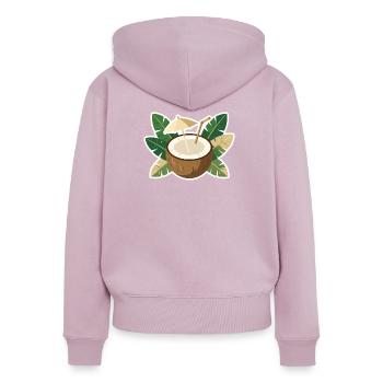 Coconut Island Kühlbox - Frauen Premium Bio Zip Hoodie - Altrosa - Hinten - Julia (174cm)