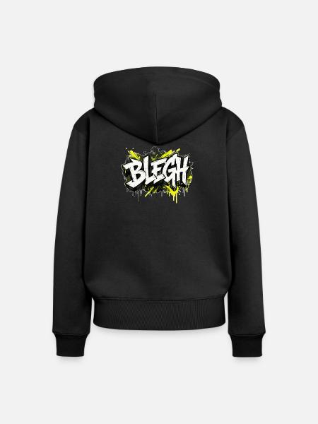 Blegh Graffiti Stil - Frauen Premium Bio Zip Hoodie - Schwarz