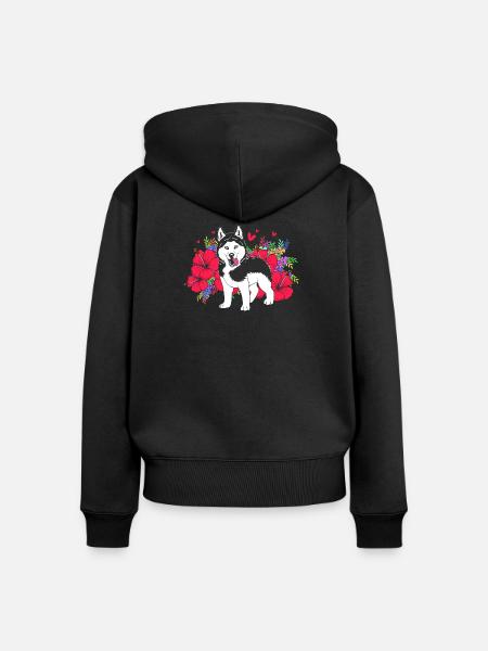 Sibirischer Husky - Frauen Premium Bio Zip Hoodie - Schwarz