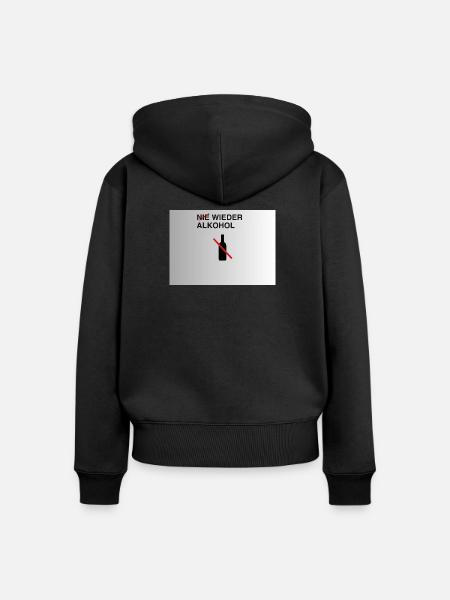 Nie Wieder Alkohol – Alkoholfrei - Frauen Premium Bio Zip Hoodie - Schwarz