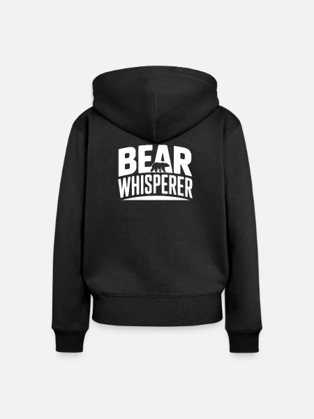 Bärenflüsterer - Frauen Premium Bio Zip Hoodie - Schwarz