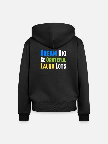 Positives Denken Inspirierend Motivation - Frauen Premium Bio Zip Hoodie - Schwarz