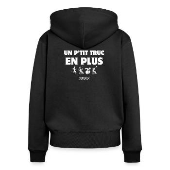 handicap, handisport, sport - Sweat à capuche zippé Premium bio Femme - noir - Dos - Julia (174cm)