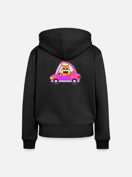 Hamster Auto - Frauen Premium Bio Zip Hoodie - Schwarz