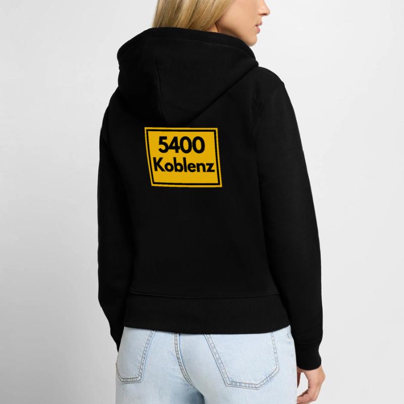 OLD POSTCODE POSTCODE RETRO 5400 KOBLENZ GERMAN Women's Premium Organic Zip Hoodie