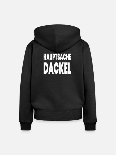 Dackel - Frauen Premium Bio Zip Hoodie - Schwarz