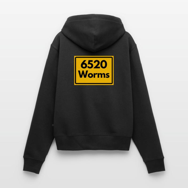 OLD POSTCODE POSTCODE RETRO 6520 WORMS Women's Premium Organic Zip Hoodie