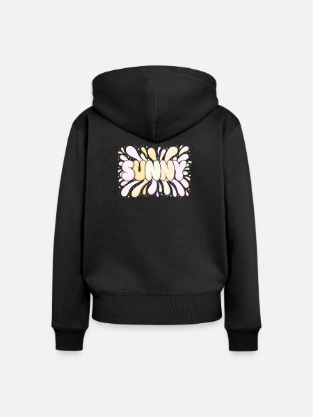 Sunny Splash Pastel Buchstaben - Frauen Premium Bio Zip Hoodie - Schwarz