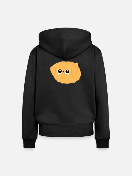 Flauschiger Golden Retriever - Frauen Premium Bio Zip Hoodie - Schwarz