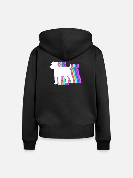 Wheaten Terrier - Frauen Premium Bio Zip Hoodie - Schwarz