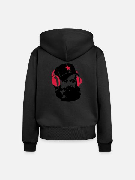 marx_star_ot - Frauen Premium Bio Zip Hoodie - Schwarz