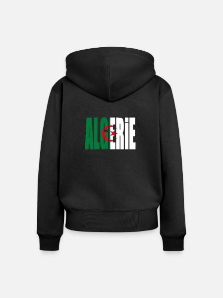 algeria - Frauen Premium Bio Zip Hoodie - Schwarz