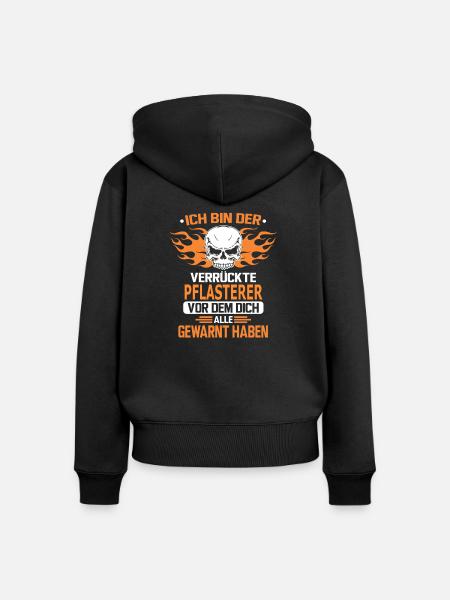 PFLASTERER - Frauen Premium Bio Zip Hoodie - Schwarz
