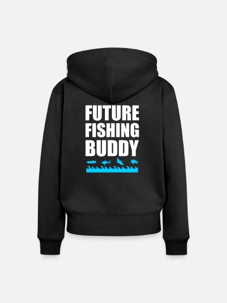 future fishing buddy - Frauen Premium Bio Zip Hoodie - Schwarz