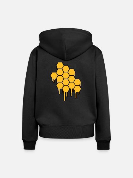 Honeycombs Pattern - Frauen Premium Bio Zip Hoodie - Schwarz