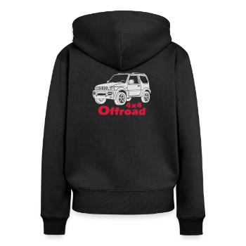 Suzuki Jimny T-shirt de 4x4 - Sweat à capuche zippé Premium bio Femme - noir - Dos - Julia (174cm)