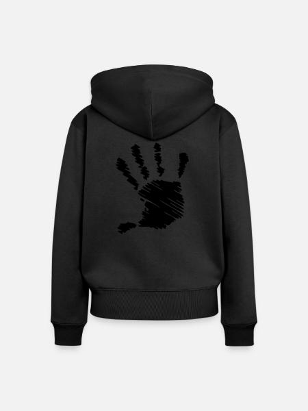 Hand right - Frauen Premium Bio Zip Hoodie - Schwarz