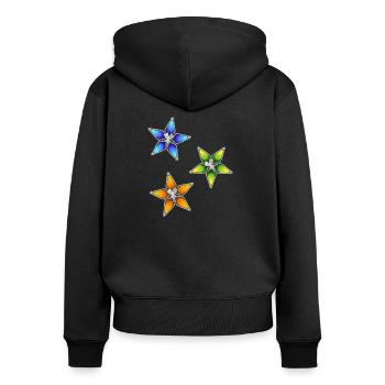 Trio Wayfinder - Sweat à capuche zippé Premium bio Femme - noir - Dos - Julia (174cm)