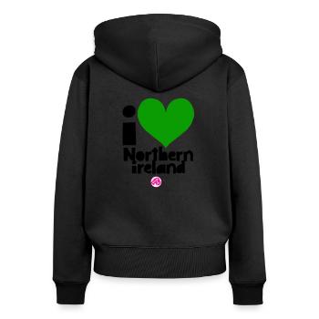 Northern Ireland - Women's Premium Organic Zip Hoodie - black - Back - Julia (174cm)