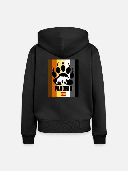 Madrid schwuler Bär - Frauen Premium Bio Zip Hoodie - Schwarz