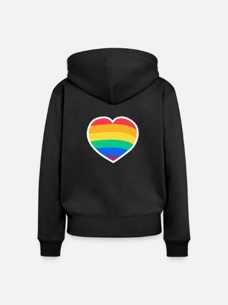 Stolzes Herz - Frauen Premium Bio Zip Hoodie - Schwarz