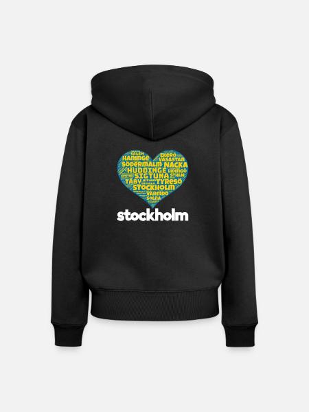 Stockholm - Frauen Premium Bio Zip Hoodie - Schwarz