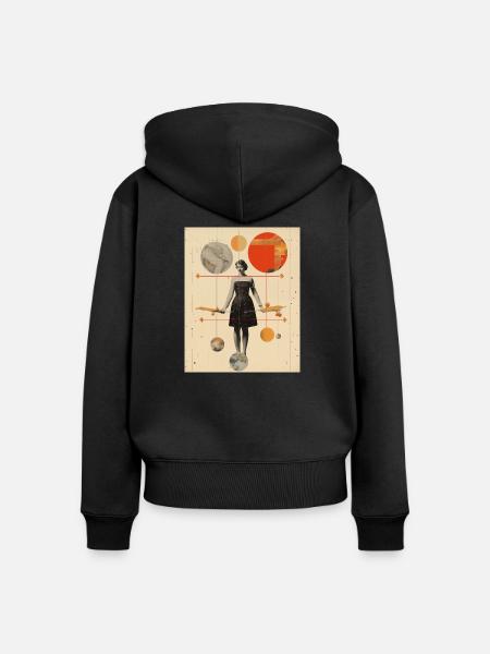 Schütze - Frauen Premium Bio Zip Hoodie - Schwarz