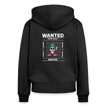 T-shirt squelette de Noël , pull , sweat à capuche - Sweat à capuche zippé Premium bio Femme - noir - Dos - Julia (174cm)