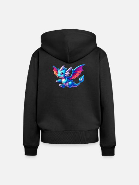 Drache - Frauen Premium Bio Zip Hoodie - Schwarz