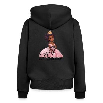 Lil Princess - Frauen Premium Bio Zip Hoodie - Schwarz - Hinten - Julia (174cm)