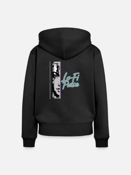 lofi2 - Frauen Premium Bio Zip Hoodie - Schwarz