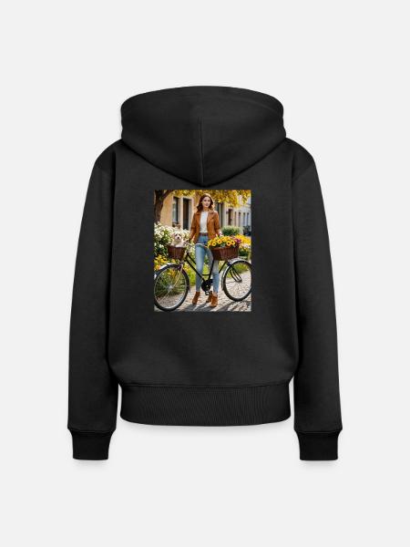 Pretty - Frauen Premium Bio Zip Hoodie - Schwarz