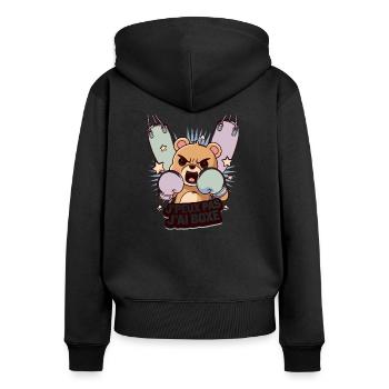 J' peux pas j'ai boxe - Sweat à capuche zippé Premium bio Femme - noir - Dos - Julia (174cm)