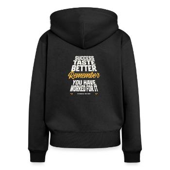 success taste better - Entrepreneur T Shirt - Women's Premium Organic Zip Hoodie - black - Back - Julia (174cm)