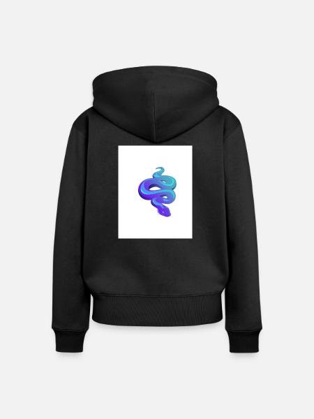 Blue Snake - Frauen Premium Bio Zip Hoodie - Schwarz