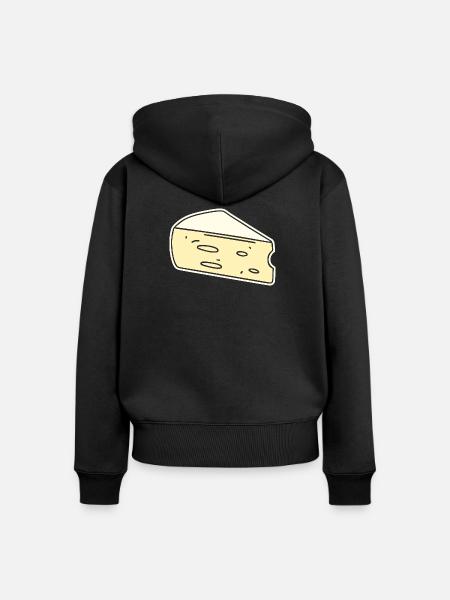 Humor Brie-Käse - Frauen Premium Bio Zip Hoodie - Schwarz