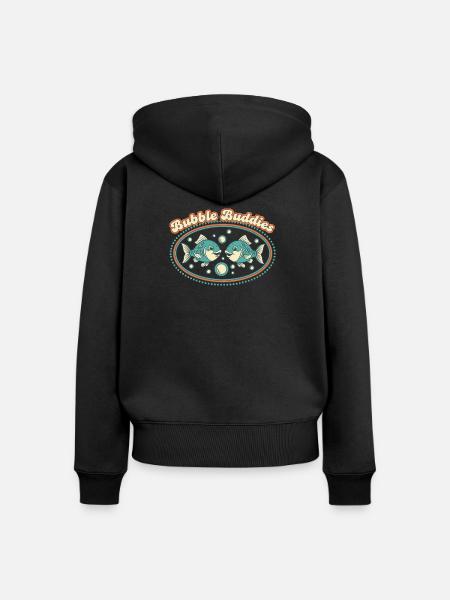 Bubble Buddies - Frauen Premium Bio Zip Hoodie - Schwarz