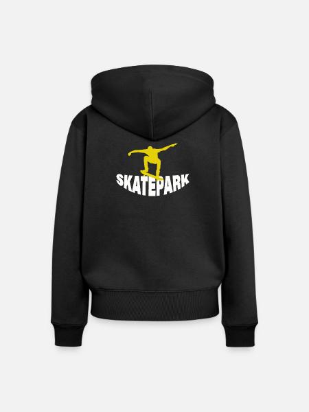 SKATEPARK - Frauen Premium Bio Zip Hoodie - Schwarz