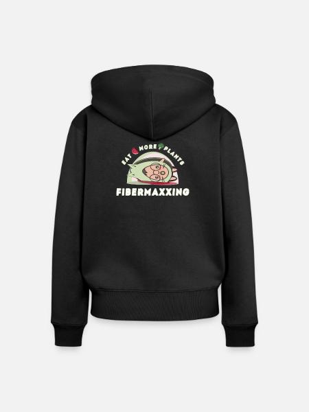 Fibermaxxing - Frauen Premium Bio Zip Hoodie - Schwarz