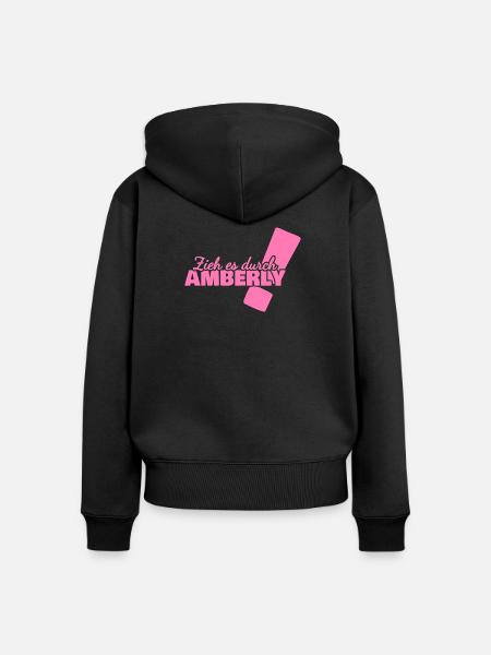 Amberly - Frauen Premium Bio Zip Hoodie - Schwarz